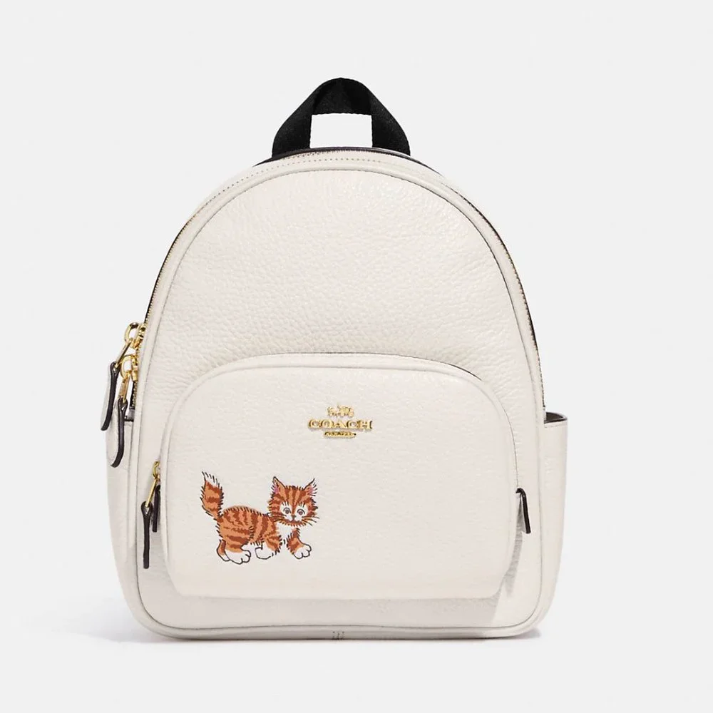 Coach Mini Court Backpack With Dancing Kitten_2